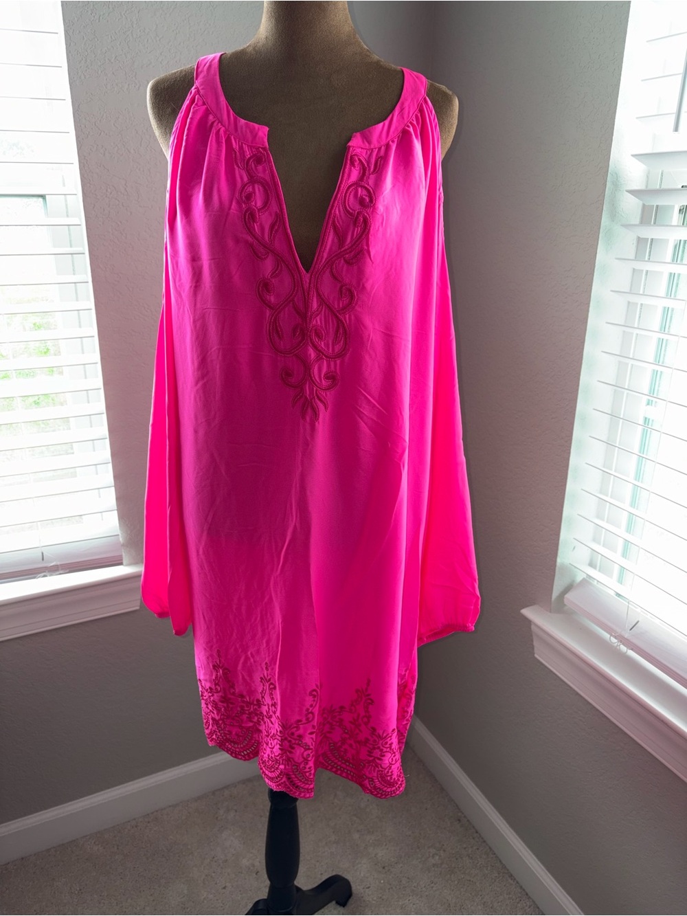 Women’s Hot Pink Embroidered dress